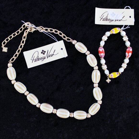 Patricia Nash Beaded Necklace & Multicolor Stretch Bracelet Set – NWT - Picture 1 of 4